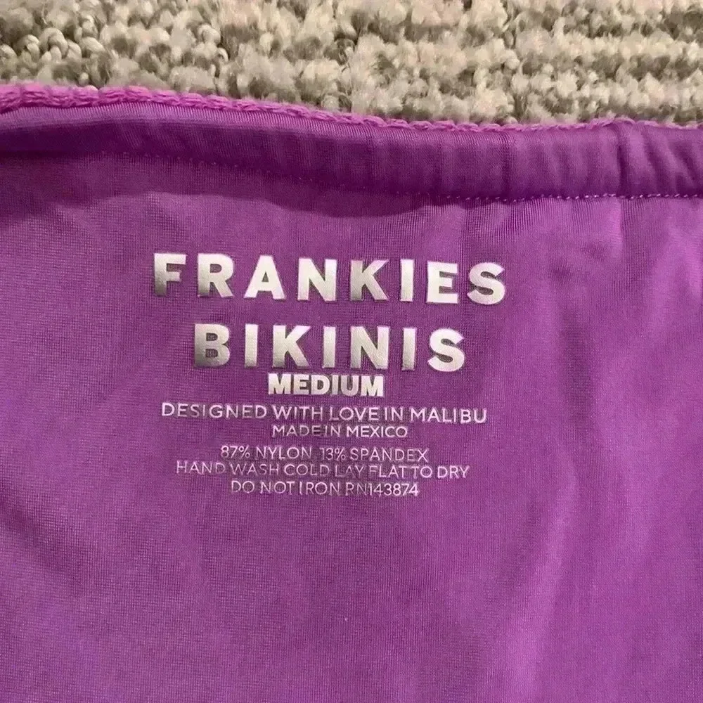 Frankie’s Bikinis Tia Ribbed String Bikini Bottom Violet
